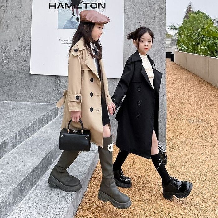 Весенни Стильный плащ для девочек