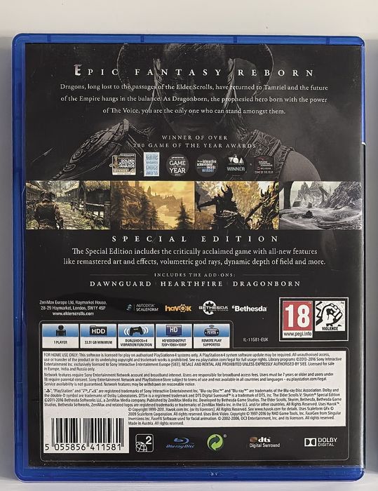 Ps4 Skyrim - The Elder Scrolls V Special Edition