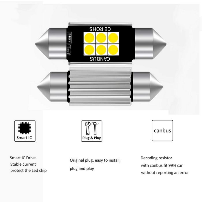 Супер силни лед крушки-дневни светлини-интериор-номер- C5W/C10W