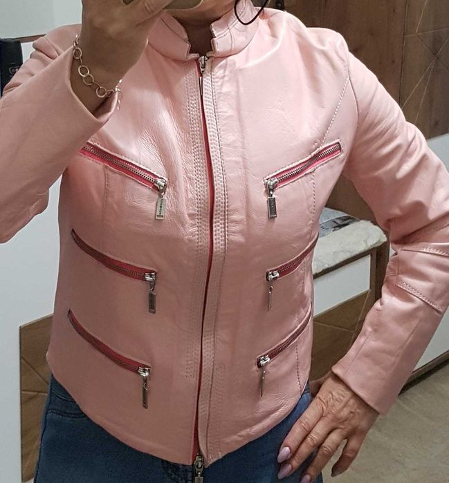 Якета от естествена кожа и пухче.