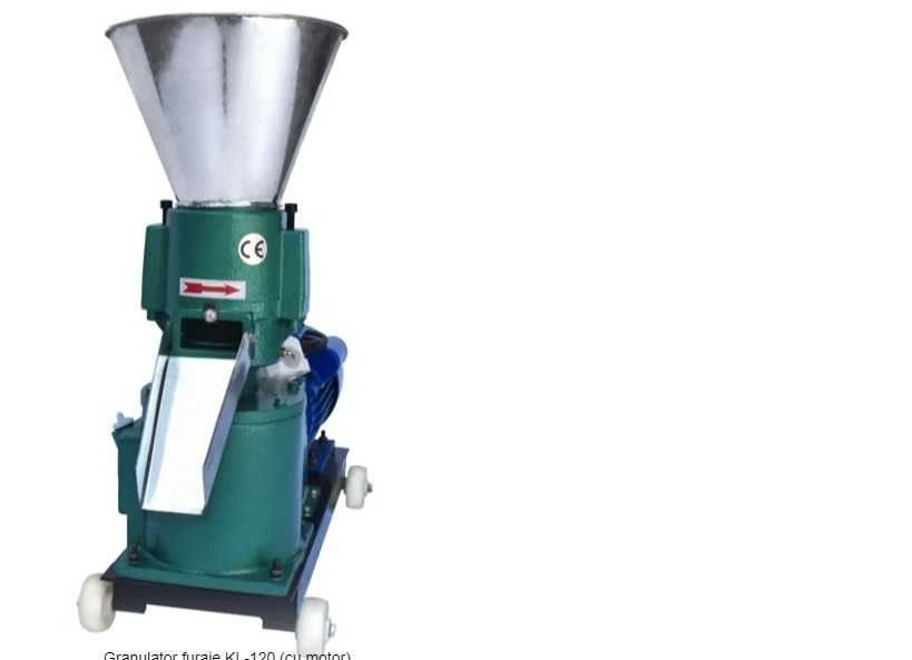 Granulator furaje KL-120, motor inclus 3 kW/220V, 3 matrite incluse Garantie 24 Luni Livrare rapida NOU