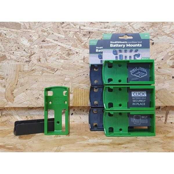 Milwaukee Bosch DeWalt Makita Държач Стойка за Стена за Батерия 6бр