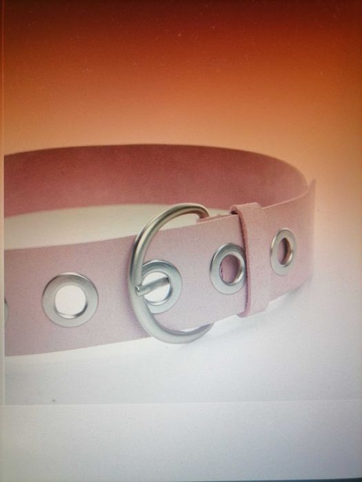 Колан от розов велур от MANGO