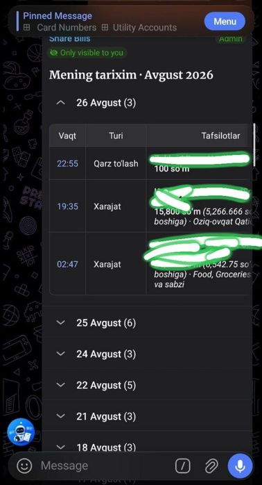 Telegram bot xizmatlari