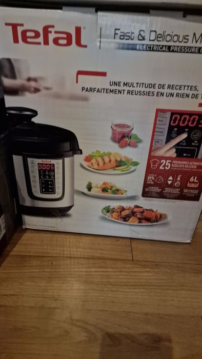 Oala sub presiune electrica TEFAL One Pot CY505E30, 5.8l, 1200W, 25 programe, argintiu-negr