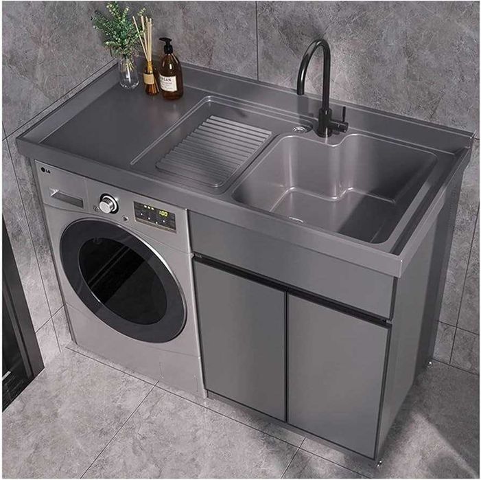 Раковина с тумбой над стиральной машиной. Kir mashina ustiga rakovina