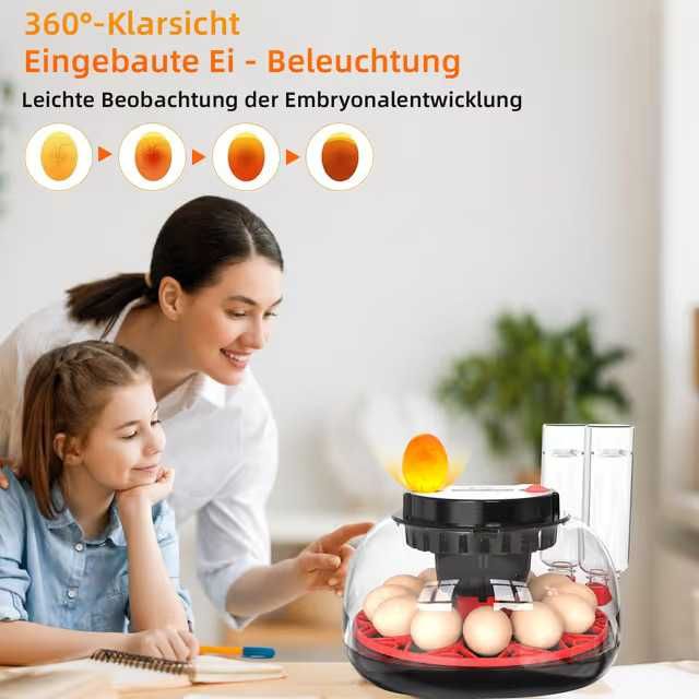 Автоматичен инкубатор за яйца за 12 яйца