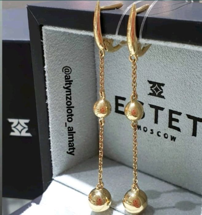 Золотые серьги. Завод Эстет