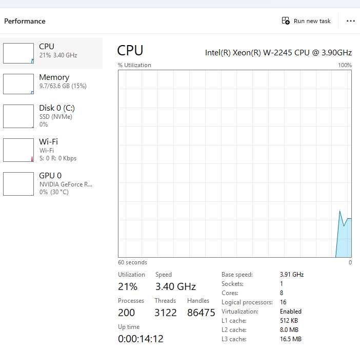 Desktop Lenovo Thinkstation - Intel Xeon W 2245 + RTX 3070Ti + 64 GB