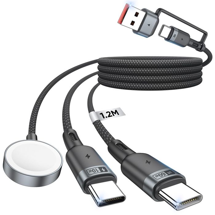 Cablu incarcare multifunctional  3 in 2 pt  Iphone, Apple Watch iPad, Samsung  -USB C