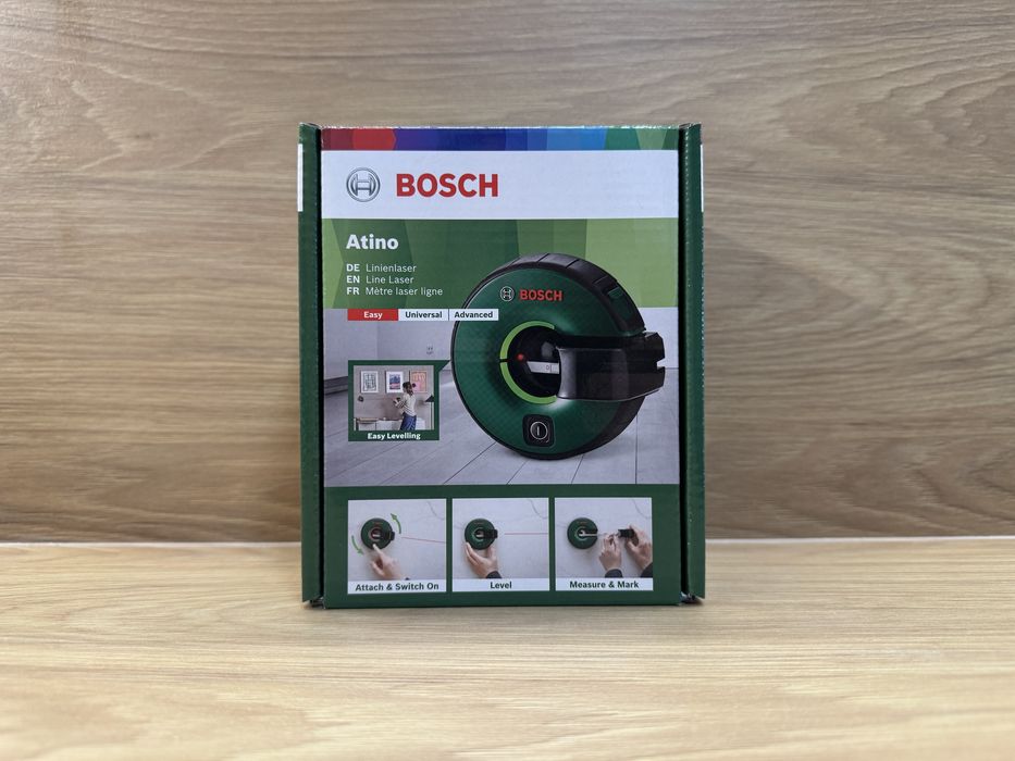 Nivela laser Bosch Atino, 1 linie dreapta cu ruleta 1,5m - Nou
