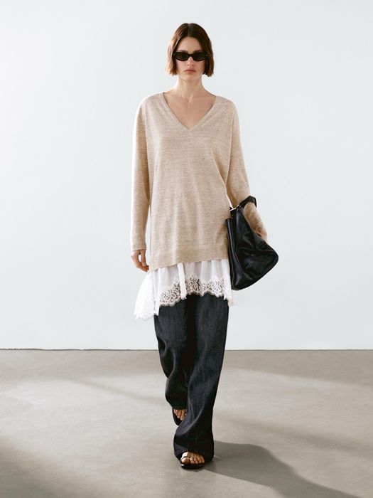 Платье или длинная кофта льняная massimo dutti