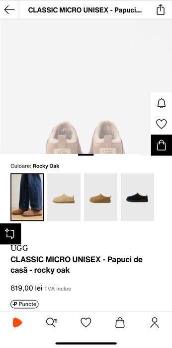 UGG Classic Micro, noi, in cutie