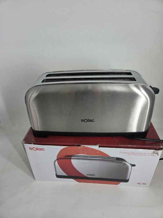 Тостер Solac Yé-Yé, 1400 W, 6 нива на препичане, два екстра дълги слота с променлива ширина
