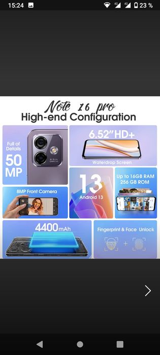 UleFone Note16Pro16GB128GB256GB