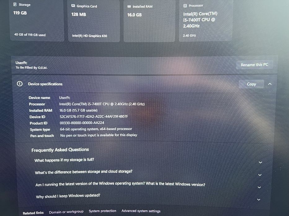 Дъно и процесор intel core i5  7400T 16 гигабайта DDR4