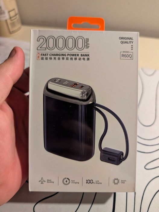 Повербанк R60Q, 20000 емкость, мощность 66w