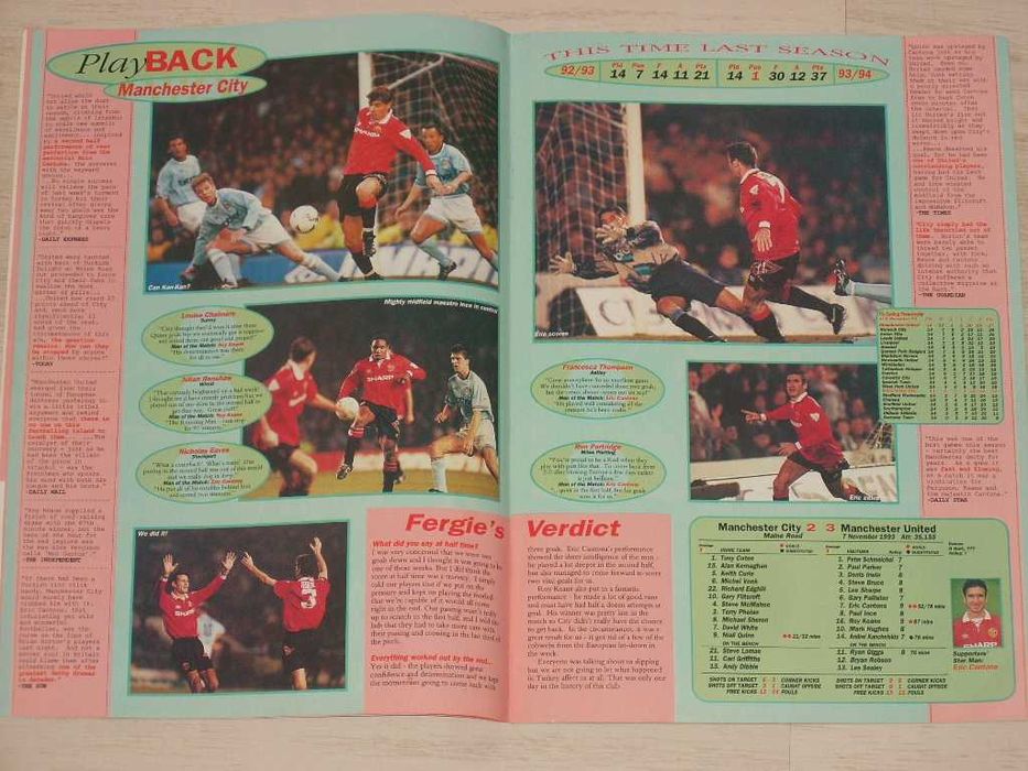 МАНЧЕСТЪР ЮНАЙТЕД официални клубни списания от 1993 и 1994 г. Пол Инс