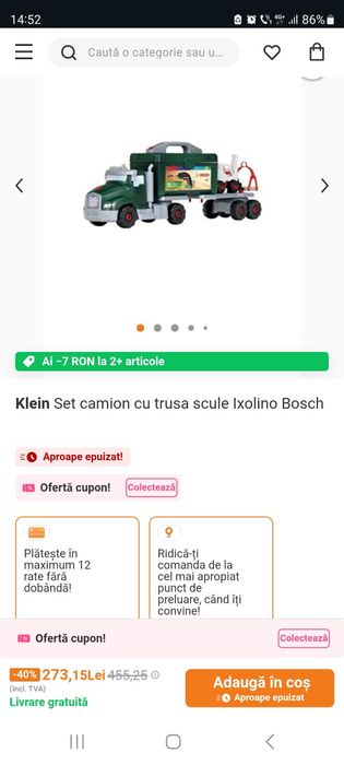 Camion jucărie de înșurubat