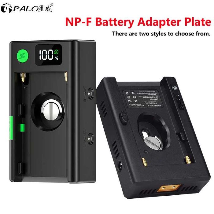 Адаптерна плочка за батерии NP-F570 NP-F770 NP-F970 с LED дисплей