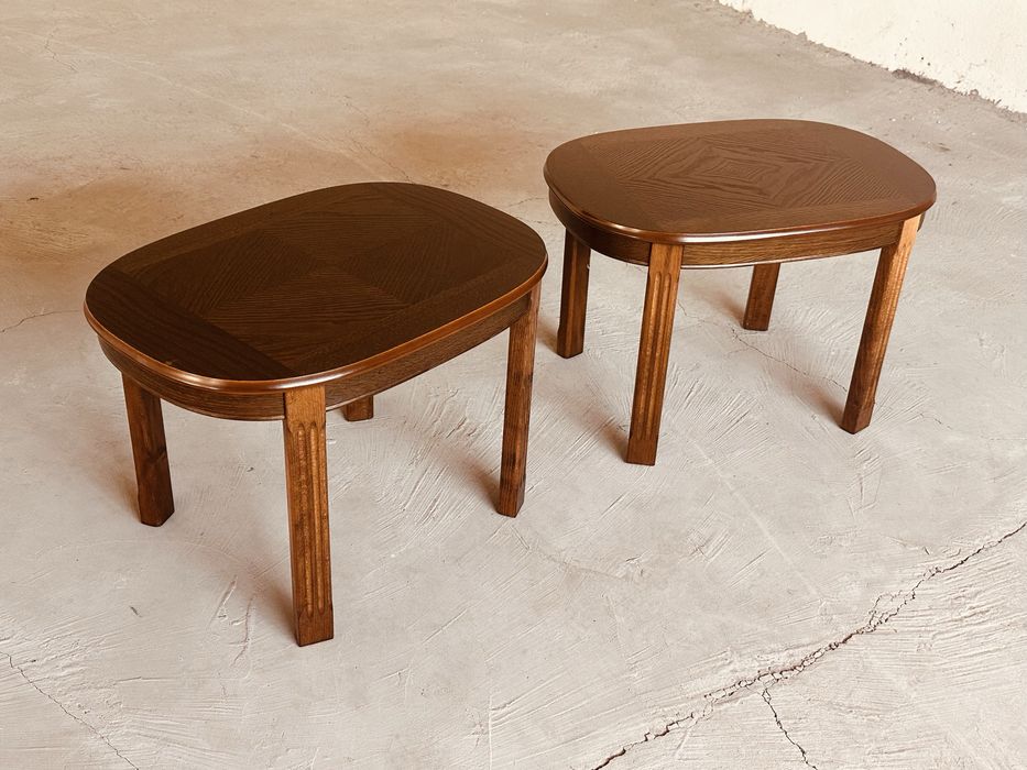 Комплект 2 винтидж дъбови холни масички – Scandinavian Design, 80-те години