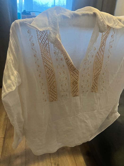 Cămașă damă cusută manual la pachet cu vestă bărbat