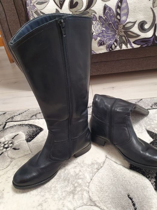 Cizme piele negre