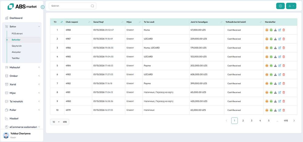 Do'kon va Sklad uchun Dastur: POS + ERP + Telegram Bot (Tayyor Tizim)