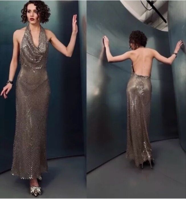 Рокля в златно Zara