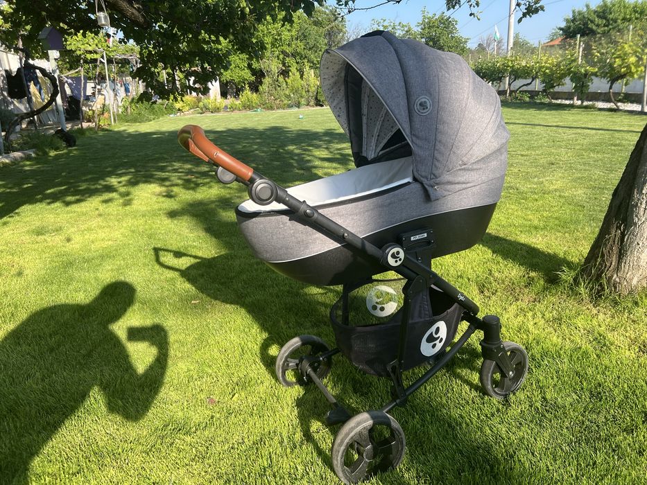 Бебешка количка LORELLI Premium Комбинирана количка 3в1 CRYSTA GREY