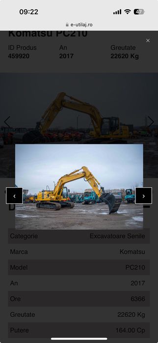 Excavator senilat 24t – Săpături fundații, canalizare