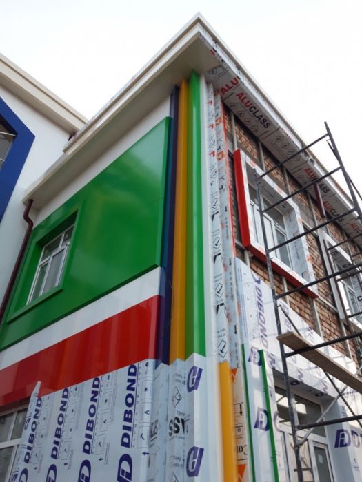 АЛЮКОБОНД монтаж + Травертин Цоколь корка низкие цены алюкабонд ф/о л