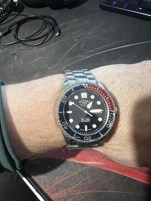 Ceas Automatic Rotary Super 7 Scuba „Pepsi” – Diver 300m, Geam Safir