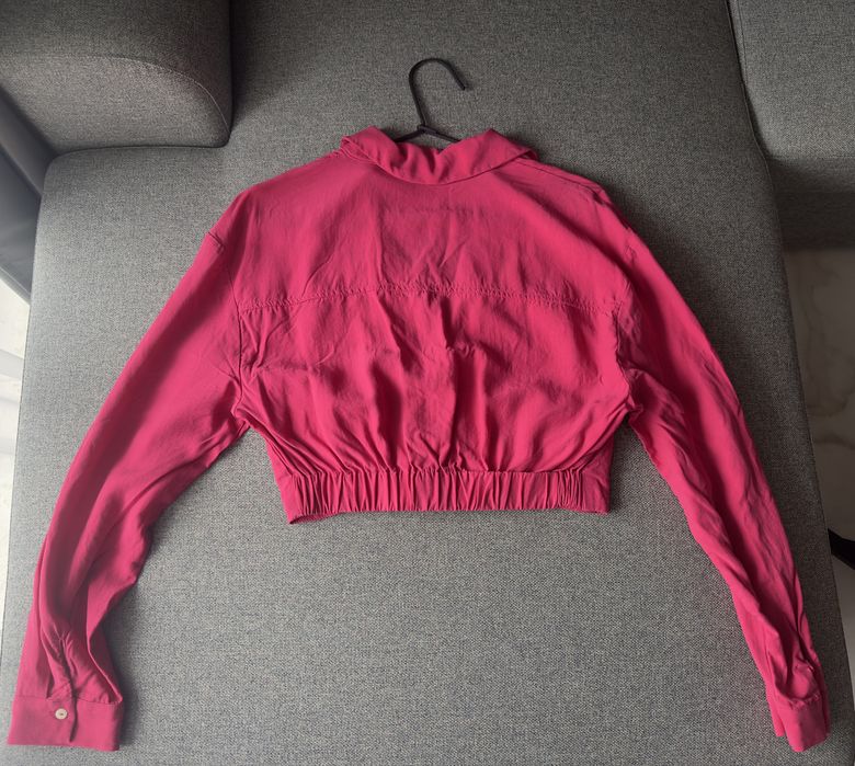 Къса цикламена риза MANGO