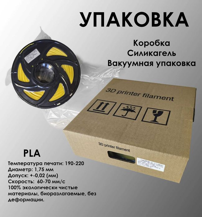 Пластик 3D принтера PLA белый 1.75 мм 1 кг филамент для 3D печати/PETG