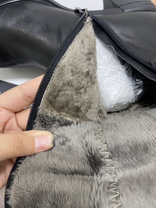 Зимние ботильоны кожный