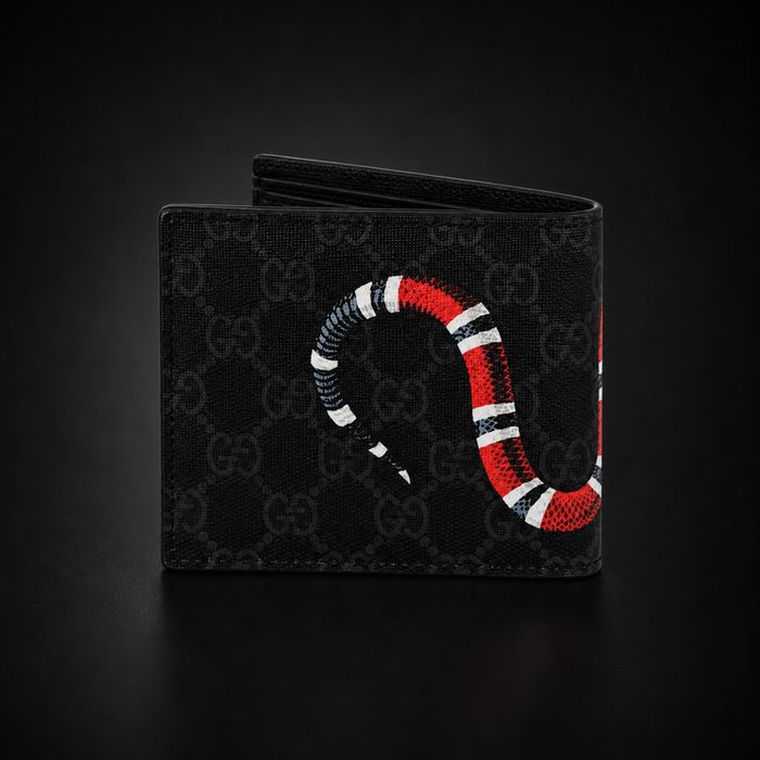 Черен Gucci портфейл Kingsnake