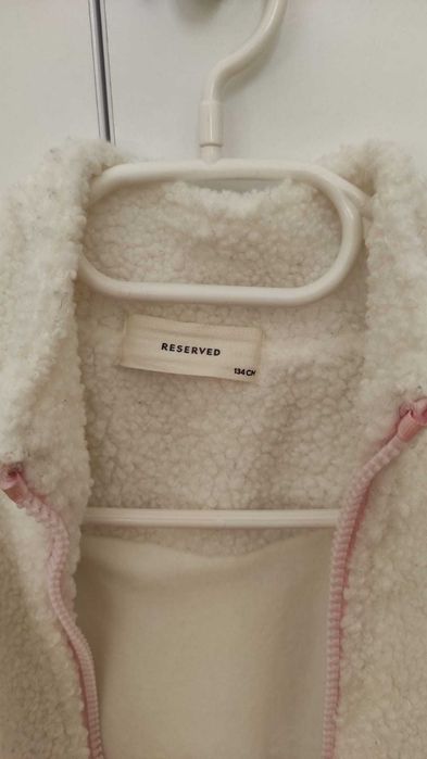 Geaca primavara boucle in degrade alb-roz fete 134cm, RESERVED