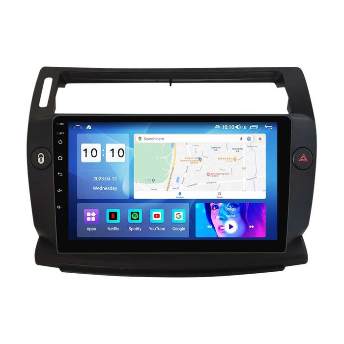 Navigatie Android 14 Citroen C4 2004-2009 Waze YouTube CarPlay +CAMERA