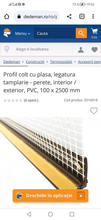 Profil izolatie montare geam pvc