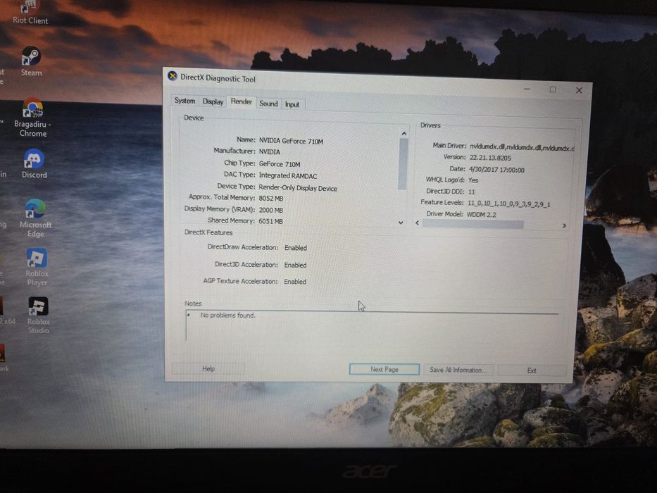 Vand laptop Acer