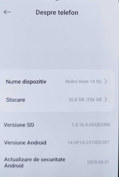 (AG 35) Telefon Xiaomi Redmi Note 14  b.34587 - 600 Lei Garantie 2ani!