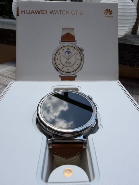 Huawei Watch GT 5, 41mm, Stainless Steel Case, Brown Woven Strap