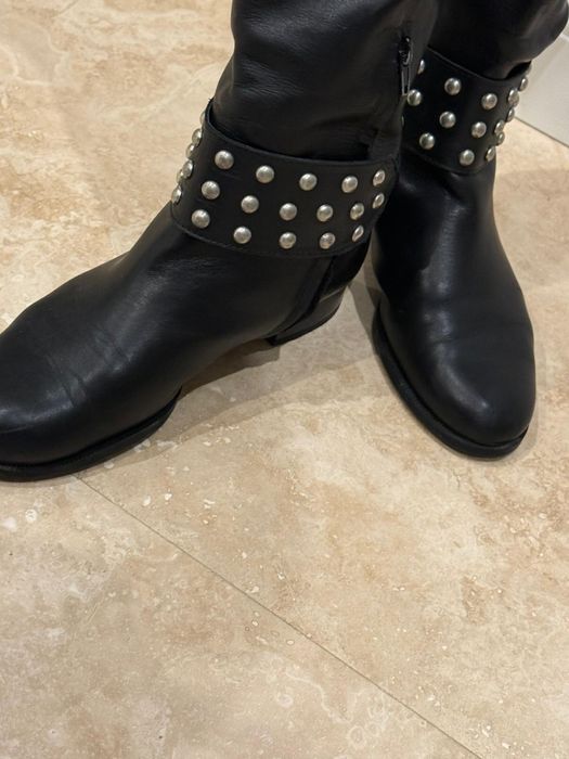 Cizme Piele ZARA cu Catarama Metalica