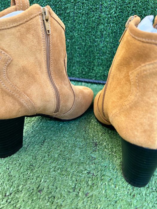 Botine Lola Gonzales, camel,piele întoarsă,mărimea 38,office,casual
