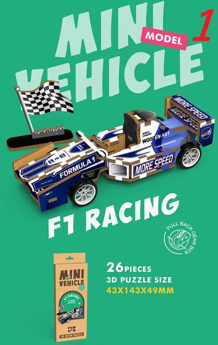 10 модела 3D Направи си сам - Пъзел с Коли за издърпване назад