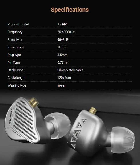 Новые запечатанные проводные планарные наушники KZ PR1 и KZ PR1 HI-FI