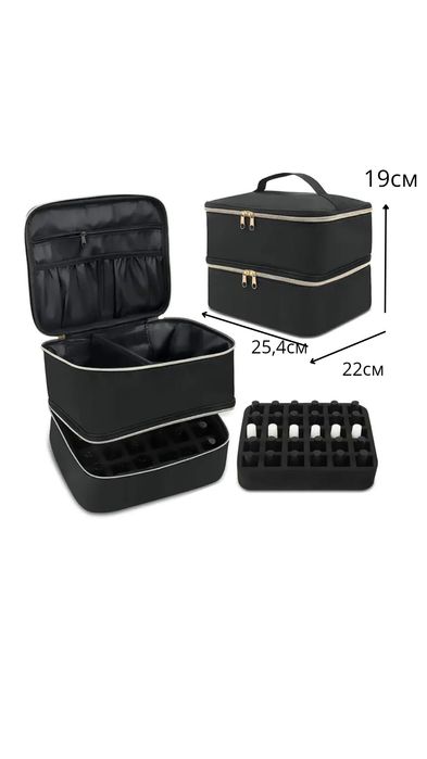 Преносима чанта за маникюр с гнезда за лакове