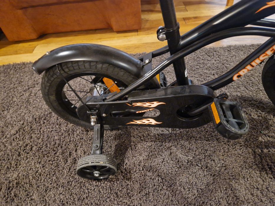 Bicicleta copii 12 inch Cruiser Chopper cu roti ajutatoare