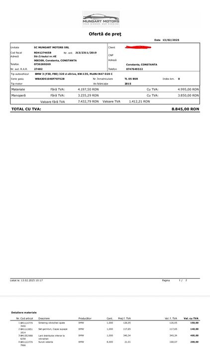 Vand BMW 320d Xdrive, 2015